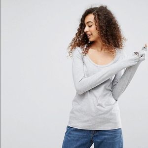 🍯 ASOS Soft Long Sleeve Top in Light Grey